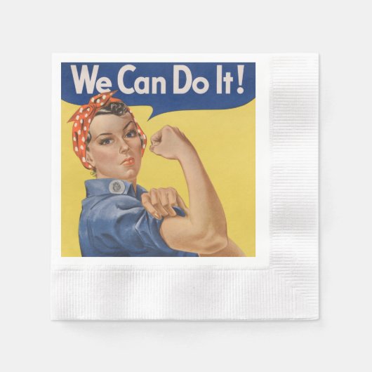 Rosie de Riveter: Sterke vrouwen Vrouw Empowerment Servet (Voorkant)