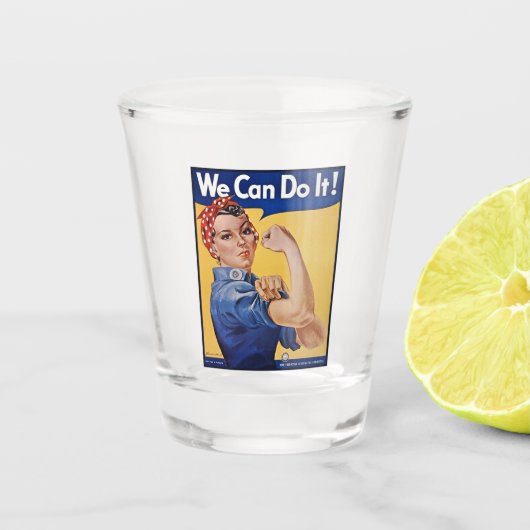 Rosie de Riveter: Sterke vrouwen Vrouw Empowerment Shot Glas (Voorkant)