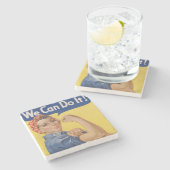 Rosie de Riveter: Sterke vrouwen Vrouw Empowerment Stenen Onderzetter (Zijkant)