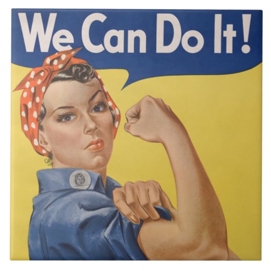 Rosie de Riveter: Sterke vrouwen Vrouw Empowerment Tegeltje (Voorkant)