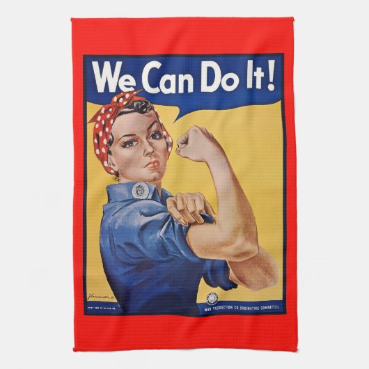 Rosie de Riveter: Sterke vrouwen Vrouw Empowerment Theedoek (Verticaal)