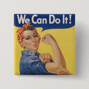 Rosie de Riveter: Sterke vrouwen Vrouw Empowerment Vierkante Button 5,1 Cm