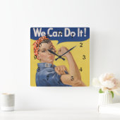Rosie de Riveter: Sterke vrouwen Vrouw Empowerment Vierkante Klok (Huis)