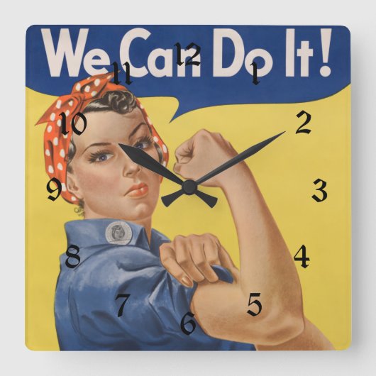 Rosie de Riveter: Sterke vrouwen Vrouw Empowerment Vierkante Klok (Voorkant)