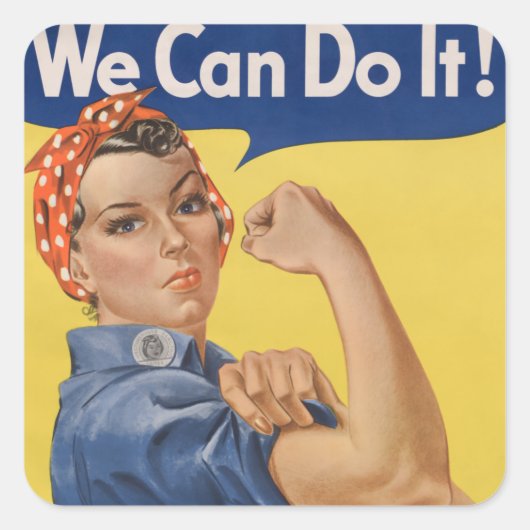 Rosie de Riveter: Sterke vrouwen Vrouw Empowerment Vierkante Sticker (Voorkant)