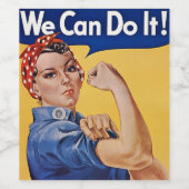 Rosie de Riveter: Sterke vrouwen Vrouw Empowerment Wijn Etiket (Enkel label)