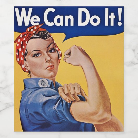 Rosie de Riveter: Sterke vrouwen Vrouw Empowerment Wijn Etiket (Enkel label)