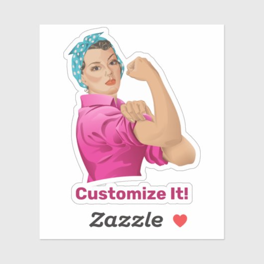 Rosie de Riveter-Sticker Sticker (Vel)