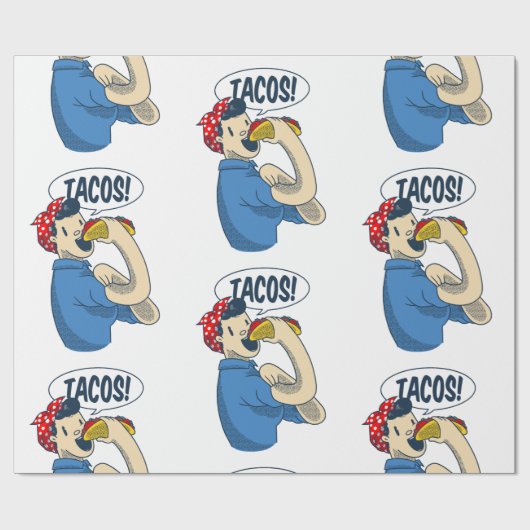 rosie de riveter taco cinco de mayo cadeaupapier (Vlak)