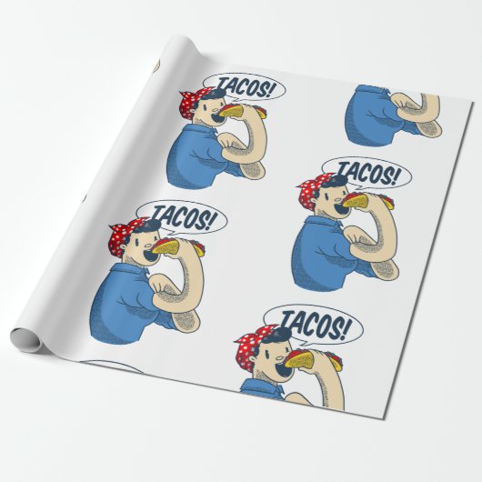 rosie de riveter taco cinco de mayo cadeaupapier (Uitgerold)