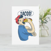 rosie de riveter taco cinco de mayo kaart (Staand voorkant)