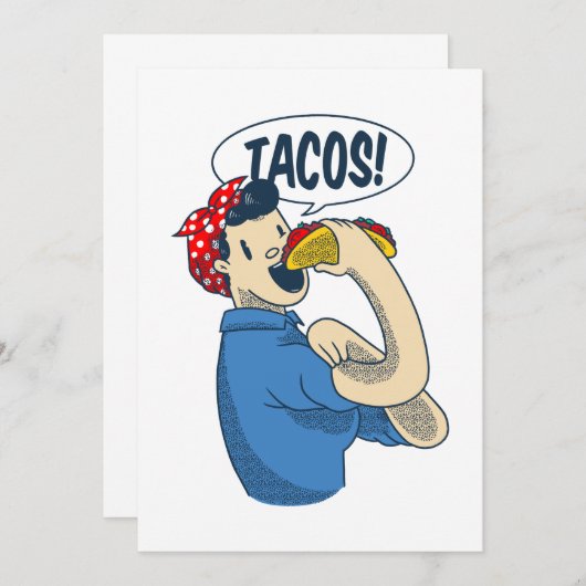 rosie de riveter taco cinco de mayo kaart (Voorkant / Achterkant)