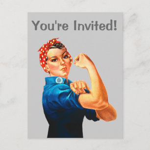 Rosie de Riveter Uitnodiging Briefkaart