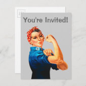 Rosie de Riveter Uitnodiging Briefkaart (Voorkant / Achterkant)