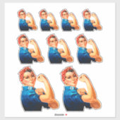 Rosie De Riveter Vermenigvuldigd met 9 Sticker (Vel)