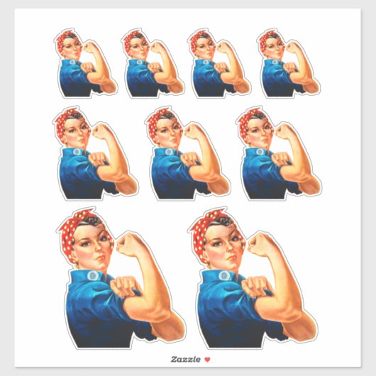 Rosie De Riveter Vermenigvuldigd met 9 Sticker (Vel)