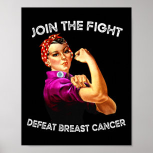 Rosie de Riveter verslaan Borstkanker Awareness D Poster