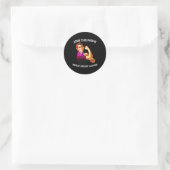 Rosie de Riveter verslaan Borstkanker Awareness D Ronde Sticker (Tas)