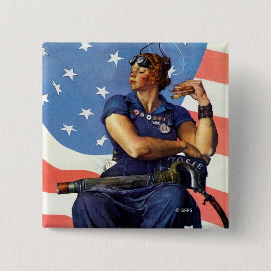 Rosie de Riveter Vierkante Button 5,1 Cm (Voorkant)