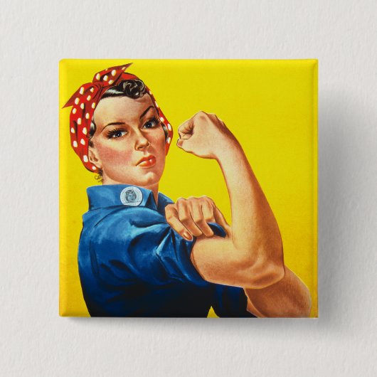 Rosie De Riveter Vierkante Button 5,1 Cm (Voorkant)