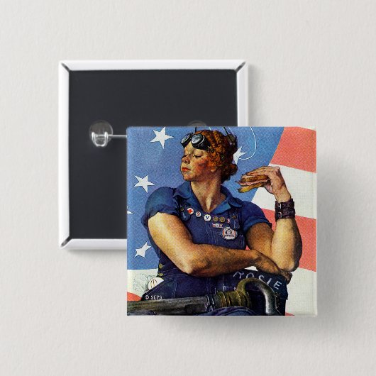Rosie de Riveter Vierkante Button 5,1 Cm (Voorkant /achterkant)
