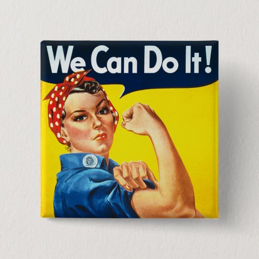 Rosie De Riveter Vierkante Button 5,1 Cm (Voorkant)