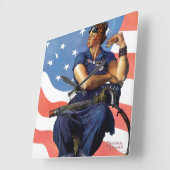 Rosie de Riveter Vierkante Klok (Hoek)