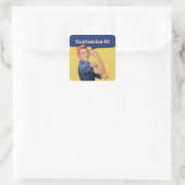 Rosie de Riveter Vierkante Sticker (Tas)