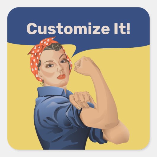 Rosie de Riveter Vierkante Sticker (Voorkant)