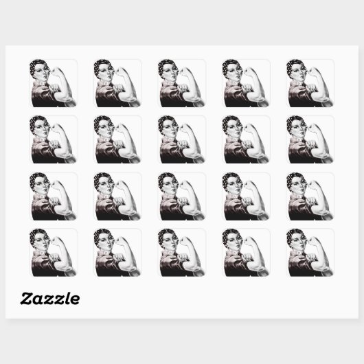 Rosie de Riveter Vierkante Sticker (Vel)