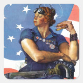 Rosie de Riveter Vierkante Sticker (Voorkant)