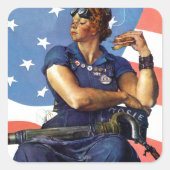 Rosie de Riveter Vierkante Sticker (Voorkant)