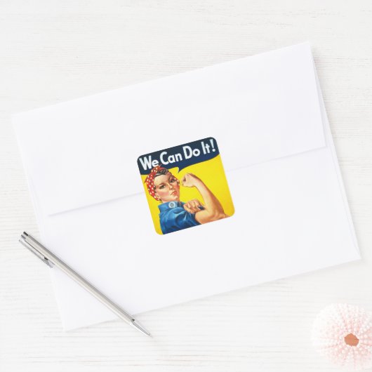 Rosie De Riveter Vierkante Sticker (Envelop)