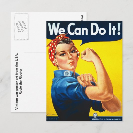 Rosie de Riveter Vintage-afbeelding Briefkaart (Voorkant / Achterkant)