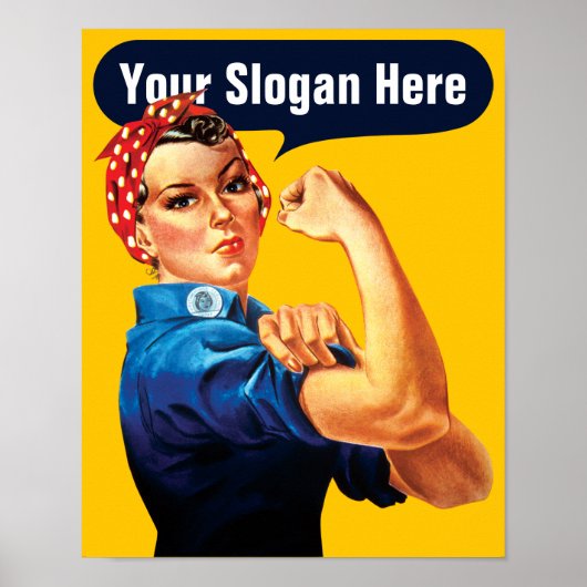 Rosie de riveter - voeg uw eigen aangepaste slogan poster (Voorkant)