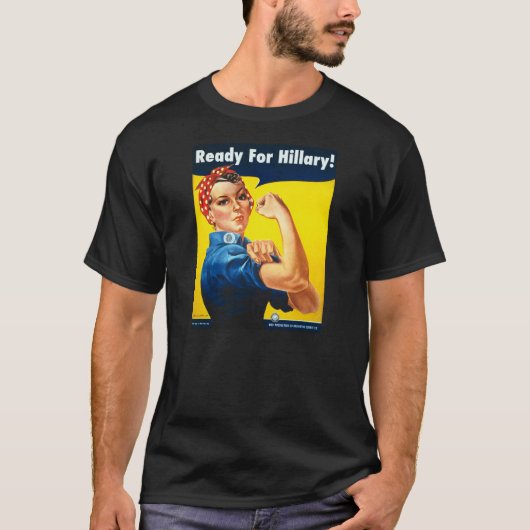 Rosie de Riveter voor zwarte T-shirt van Hillary M (Voorkant)