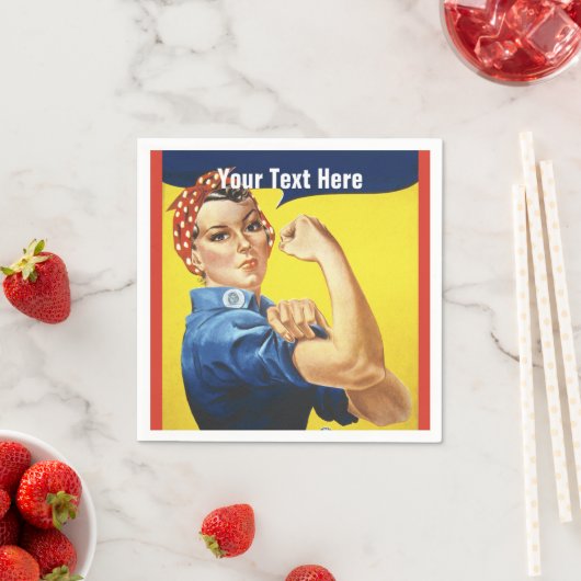 Rosie de Riveter We Can Do It aangepaste tekst Servet (Insitu)
