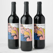 Rosie de Riveter We Can Do It Pop Art Remix Wijn Etiket (Flessen)