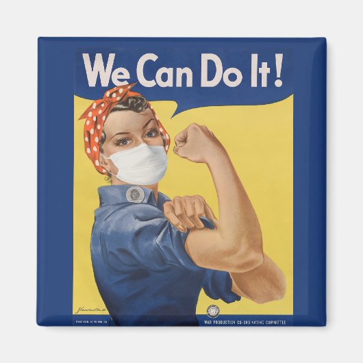 Rosie de Riveter "We kunnen het!" Aanmoediging Magneet (Voorkant)