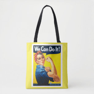 Rosie de Riveter We kunnen het Cute en Fun doen. Tote Bag