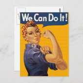 Rosie de Riveter we kunnen het doen met rode pokad Briefkaart (Voorkant / Achterkant)