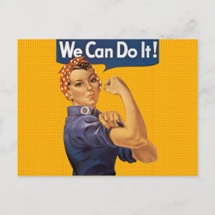 Rosie de Riveter we kunnen het doen met rode pokad Briefkaart