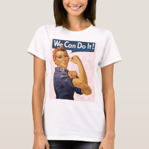 Rosie de Riveter we kunnen het doen met rode pokad T-shirt