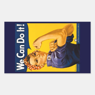 Rosie de Riveter we kunnen het doen Rechthoekige Sticker