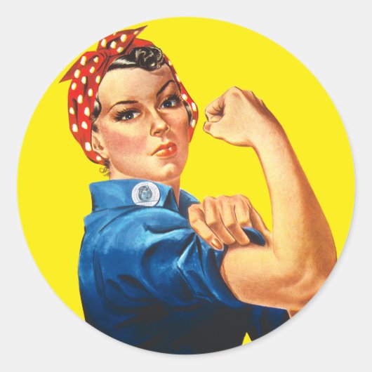 Rosie de Riveter, we kunnen het doen! Ronde Sticker (Voorkant)