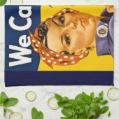 Rosie de Riveter we kunnen het doen Theedoek (Gevouwen)