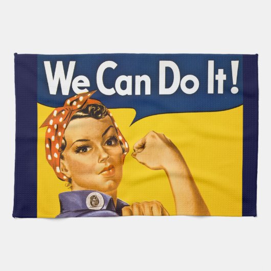 Rosie de Riveter we kunnen het doen Theedoek (Horizontaal)
