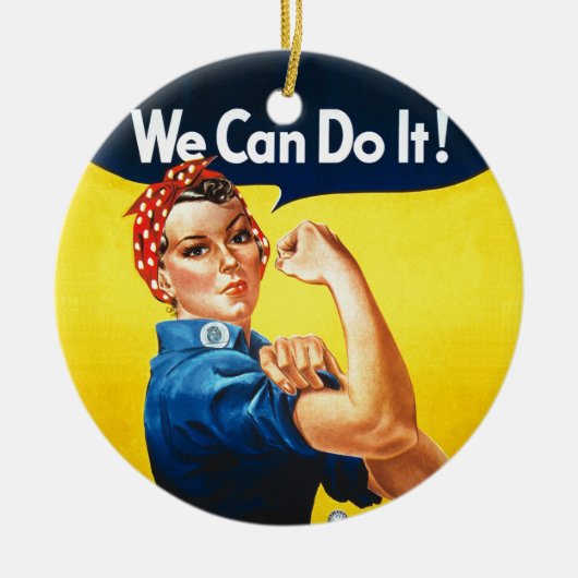 Rosie de Riveter - "We kunnen het!" Keramisch Ornament (Voorkant)