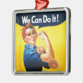 Rosie de Riveter - "We kunnen het!" Metalen Ornament (Links)