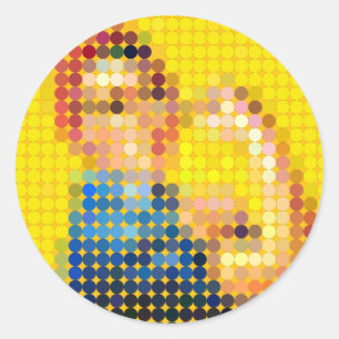 Rosie de Riveter - "We kunnen het!" pixeldot Ronde Sticker